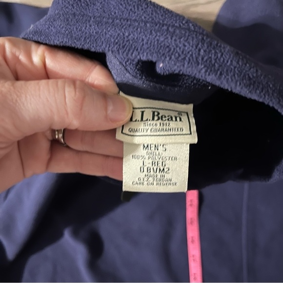 L.L. Bean Mens Navy Blue 1/4 Zip Fleece Pullover Sweatshirt Size Large - Picture 5 of 7